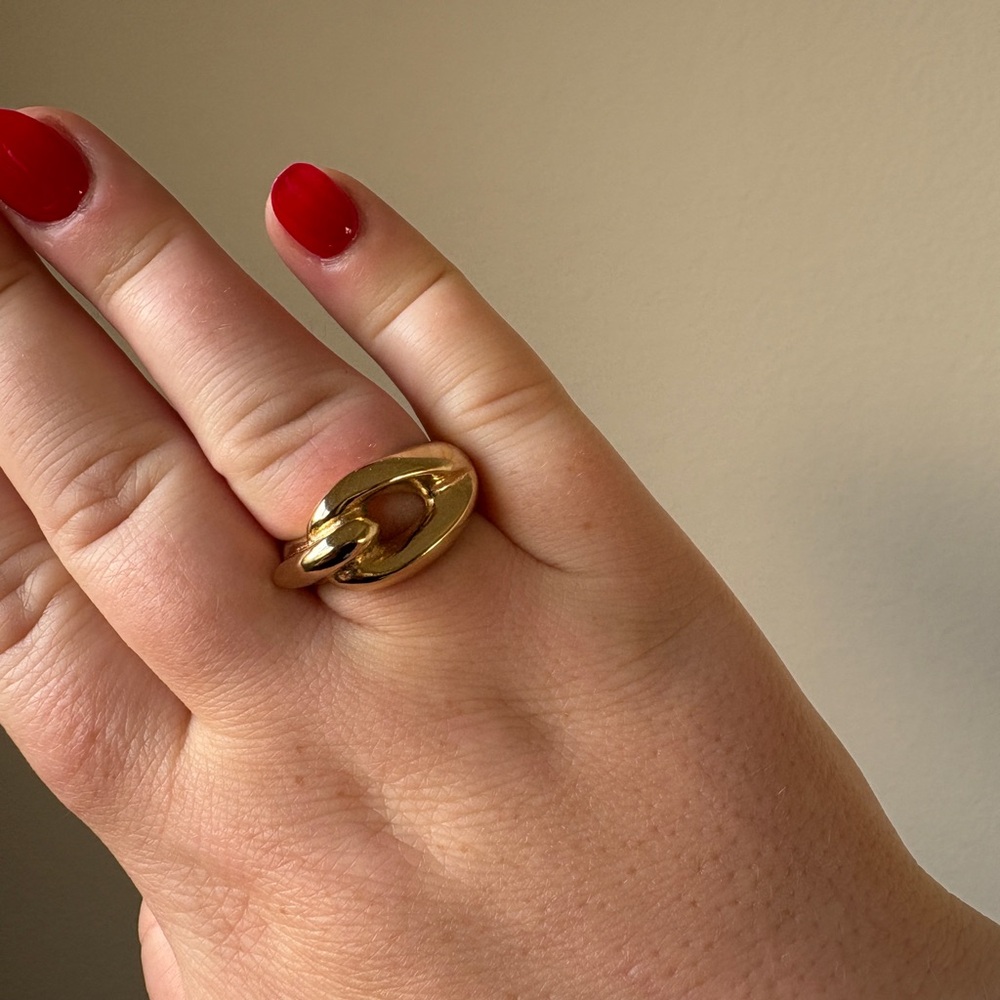Uno de 50 Sew-Me ring, gold plated, new